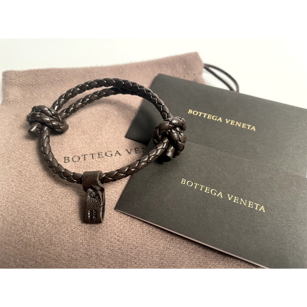 New‎ Bottega Veneta Intrecciato Bracelet  Leather  Brown Men's Women's Freesize